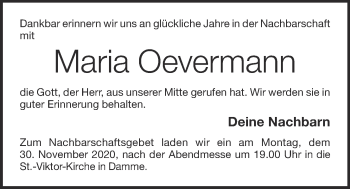 Anzeige von Maria Oevermann von OM-Medien