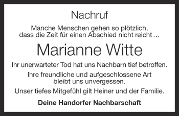 Anzeige von Marianne Witte von OM-Medien