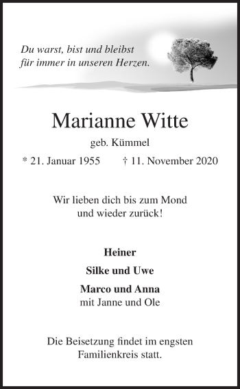 Anzeige von Marianne Witte von OM-Medien