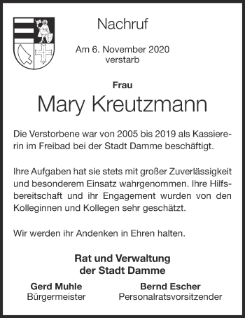Anzeige von Mary Kreutzmann von OM-Medien