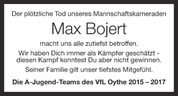 Anzeige von Max Bojert von OM-Medien