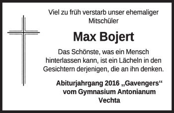 Anzeige von Max Bojert von OM-Medien