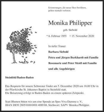 Anzeige von Monika Philipper von OM-Medien