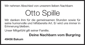 Anzeige von Otto Spille von OM-Medien