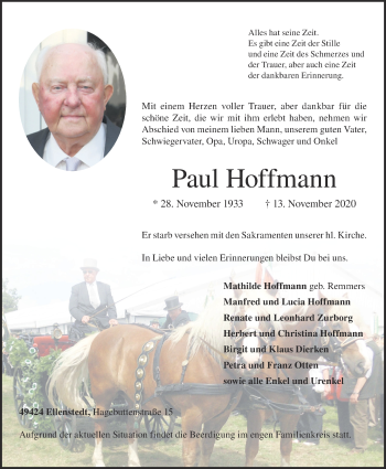 Anzeige von Paul Hoffmann von OM-Medien