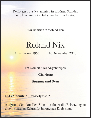 Anzeige von Roland Nix von OM-Medien