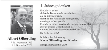 Anzeige von Albert Olberding von OM-Medien