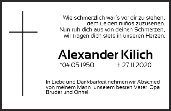 Anzeige von Alexander Kilich von OM-Medien