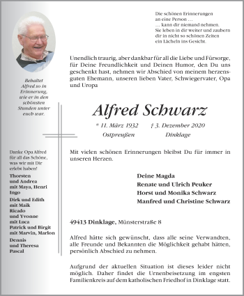 Anzeige von Alfred Schwarz von OM-Medien