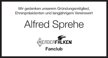 Anzeige von Alfred Sprehe von OM-Medien
