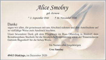Anzeige von Alice Smolny von OM-Medien