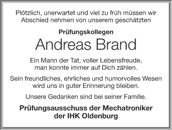 Anzeige von Andreas Brand von OM-Medien