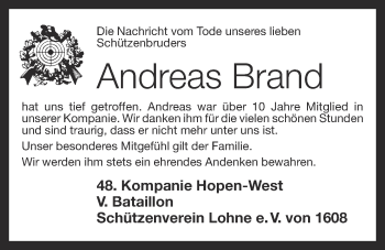 Anzeige von Andreas Brand von OM-Medien