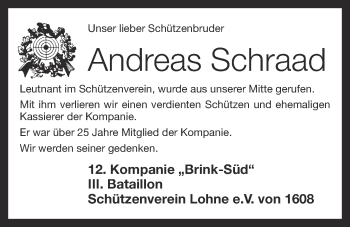Anzeige von Andreas Schraad von OM-Medien
