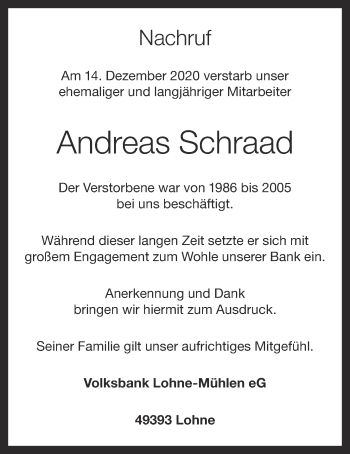 Anzeige von Andreas Schraad von OM-Medien
