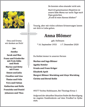 Anzeige von Anna Blömer von OM-Medien