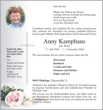 Anzeige von Anny Kamphaus von OM-Medien