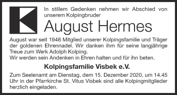 Anzeige von August Hermes von OM-Medien