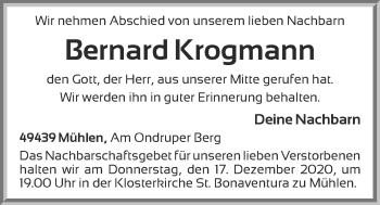 Anzeige von Bernard Krogmann von OM-Medien