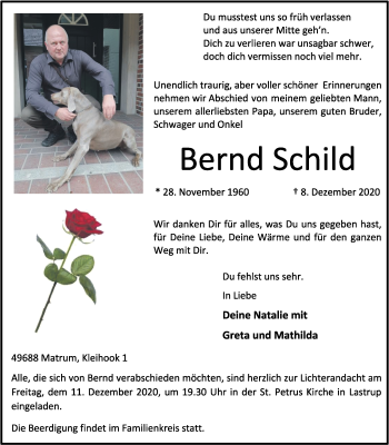 Anzeige von Bernd Schild von OM-Medien