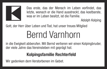 Anzeige von Bernd Varnhorn von OM-Medien
