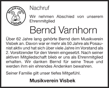 Anzeige von Bernd Varnhorn von OM-Medien