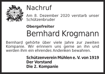 Anzeige von Bernhard Krogmann von OM-Medien