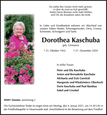 Anzeige von Dorothea Kaschuba von OM-Medien