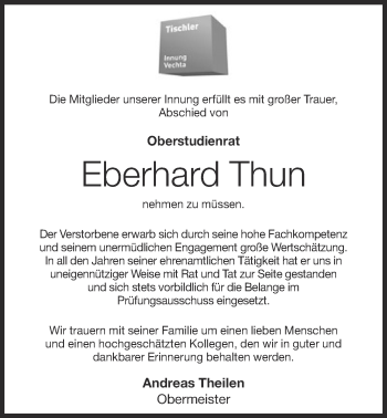 Anzeige von Eberhard Thun von OM-Medien