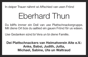 Anzeige von Eberhard Thun von OM-Medien