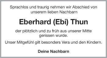 Anzeige von Eberhard Thun von OM-Medien