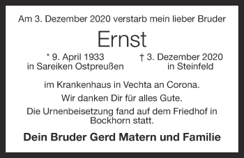Anzeige von Ernst  von OM-Medien
