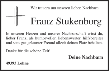 Anzeige von Franz Stukenborg von OM-Medien