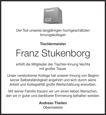 Anzeige von Franz Stukenborg von OM-Medien