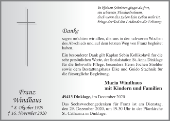 Anzeige von Franz Windhaus von OM-Medien