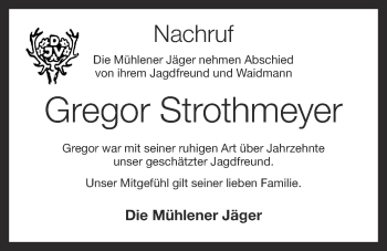 Anzeige von Gregor Strothmeyer von OM-Medien