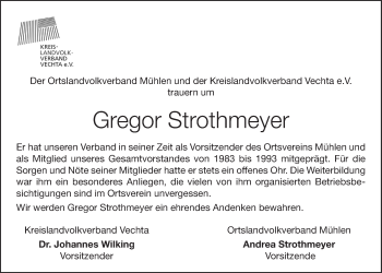 Anzeige von Gregor Strothmeyer von OM-Medien