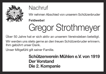 Anzeige von Gregor Strothmeyer von OM-Medien