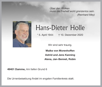Anzeige von Hans-Dieter Holle von OM-Medien
