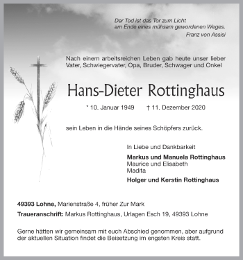 Anzeige von Hans-Dieter Rottinghaus von OM-Medien