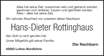 Anzeige von Hans-Dieter Rottinghaus von OM-Medien
