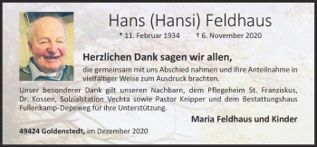 Anzeige von Hans Feldhaus von OM-Medien
