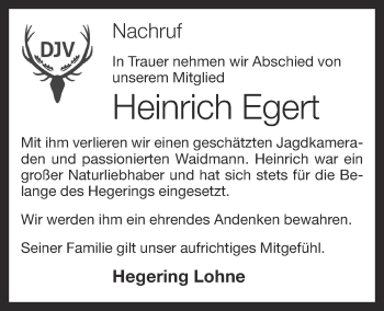 Anzeige von Heinrich Egert von OM-Medien