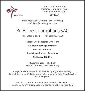 Anzeige von Hubert Kamphaus von OM-Medien