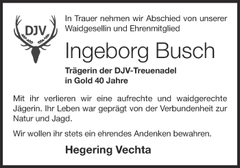 Anzeige von Ingeborg Busch von OM-Medien