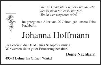 Anzeige von Johanna Hoffmann von OM-Medien