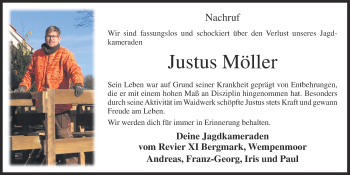 Anzeige von Justus Möller von OM-Medien