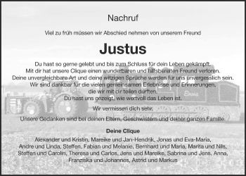 Anzeige von Justus Möller von OM-Medien