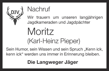 Anzeige von Karl-Heinz Pieper von OM-Medien