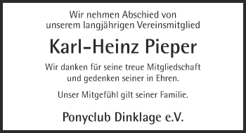 Anzeige von Karl-Heinz Pieper von OM-Medien